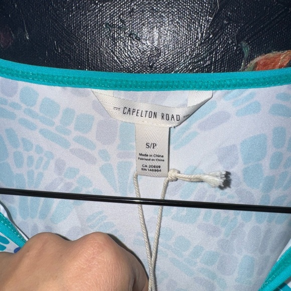 Capelton Road NEW Seaside Beach Dress Mosaic Waves Print  UPF 50+ Swim Coverup S - Picture 4 of 9